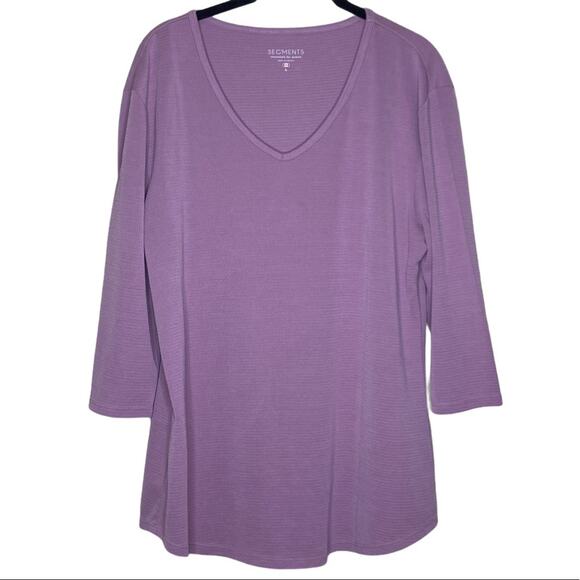 Segments Long Sleeve Ribbed T-Shirt In Purple Women's Size Large - Picture 8 of 8